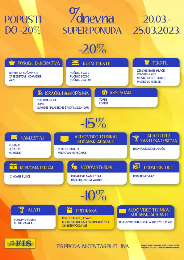 Fis SEDMODNEVNA super ponuda MART 2023