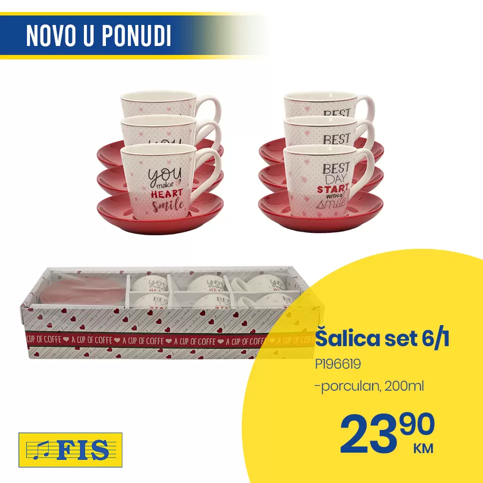 Fis NOVO u ponudi set šoljica!