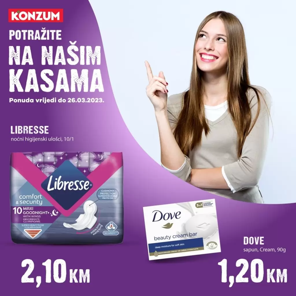 Konzum AKCIJA na KASAMA do 26.3.2023.