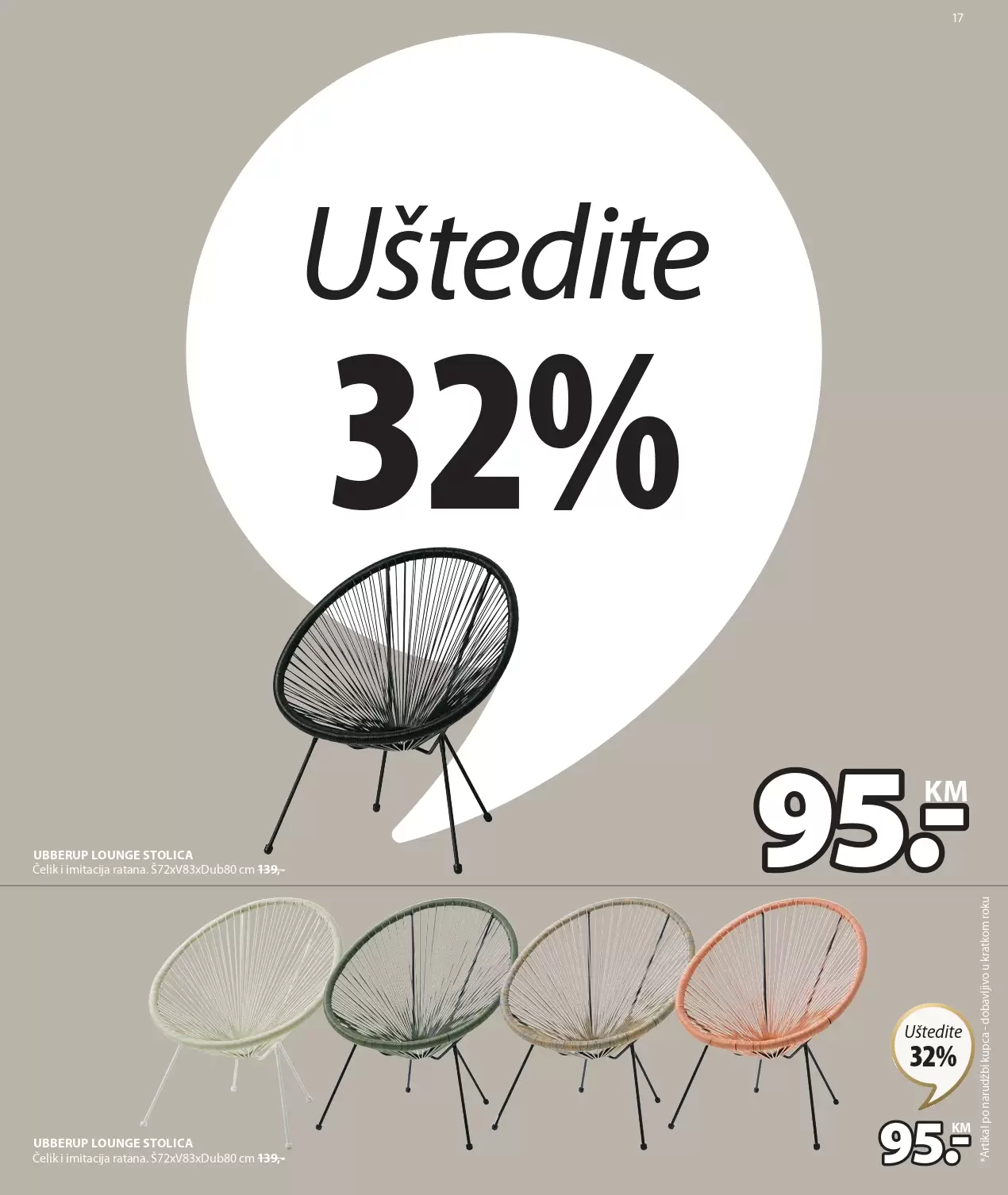 Jysk katalog 9-22.3.2023. bastenske stolice