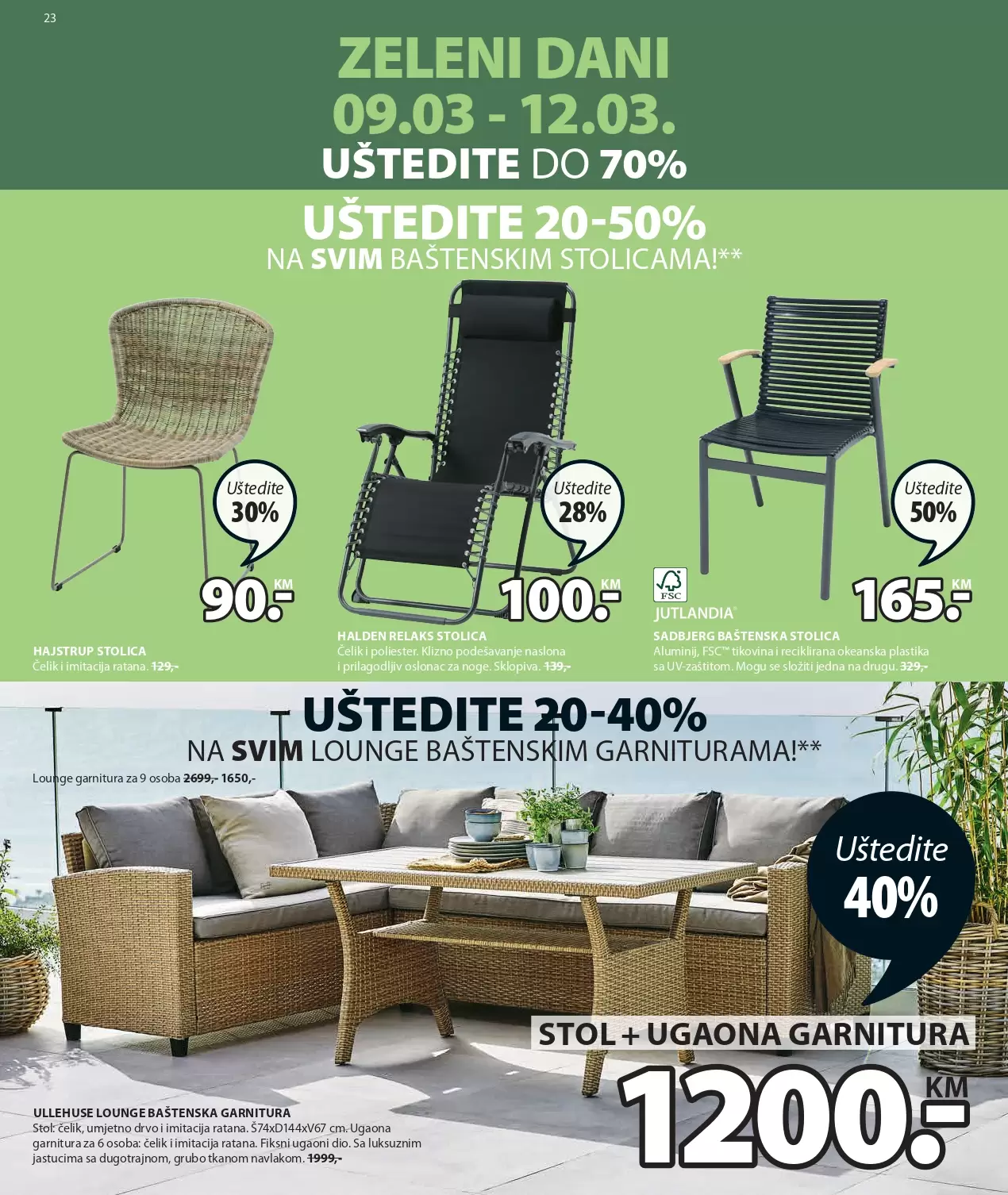 Jysk katalog ZELENI DANI ⇢UŠTEDITE do -70% akcija sniženja 9-22.3.2023.