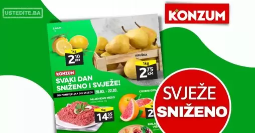 Konzum akcija SVJEŽA PONUDA 20-22.3.2023.