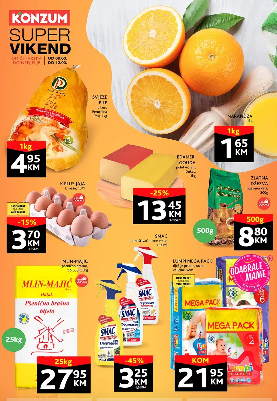 Konzum vikend akcija SNIŽENJE do 45%  - akcija 9-12.3.2023. 