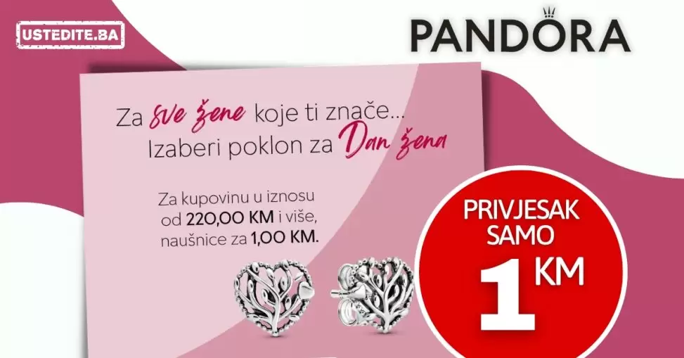 Pandora ⇢Kako do NAUŠNICA za samo 1 KM?