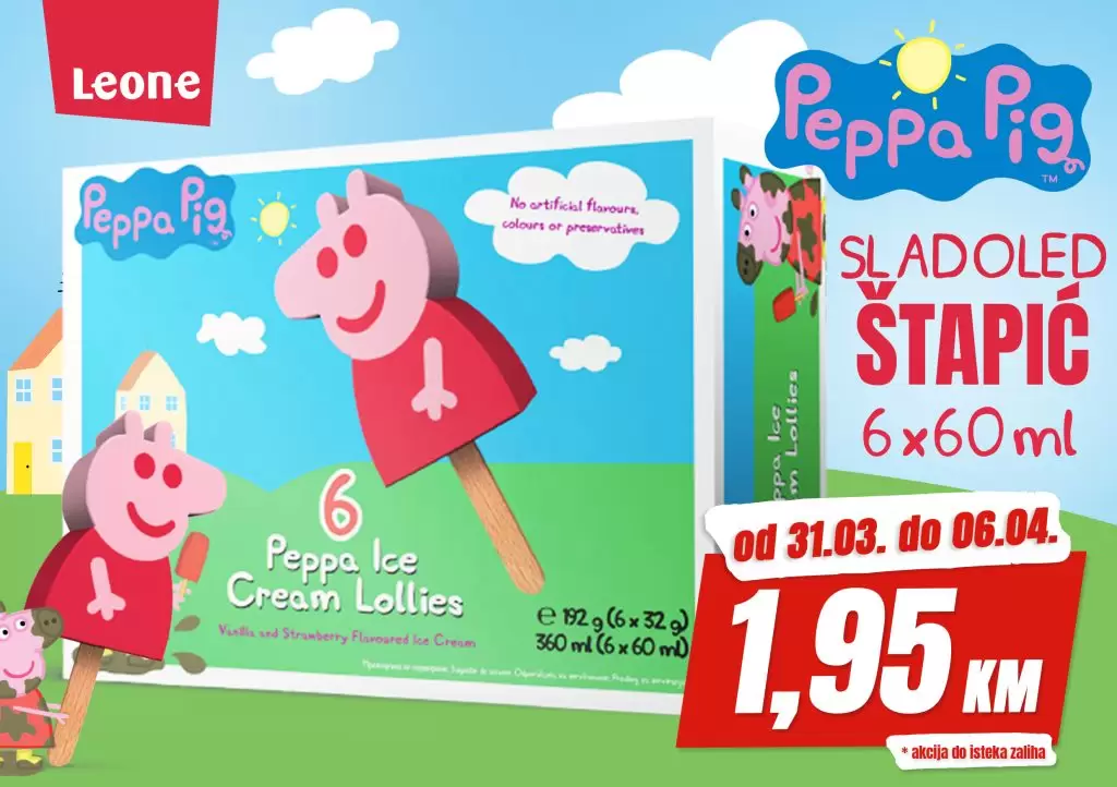 Mega Diskont Peppa Pig sladoled