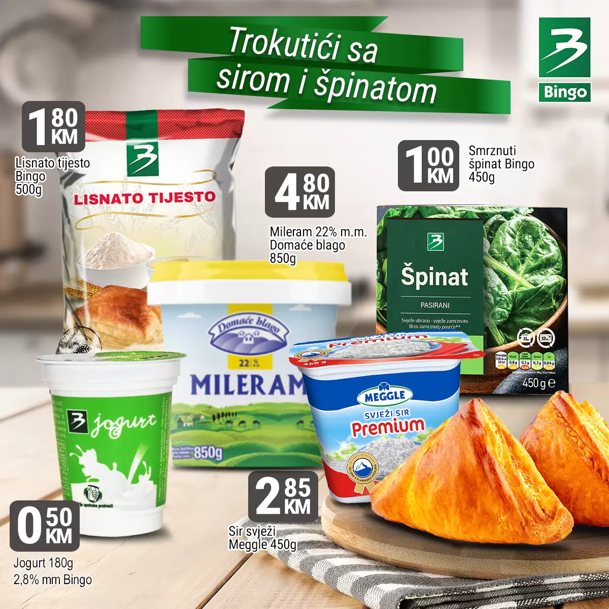 Bingo AKCIJA ⇢ Trokutići sa sirom