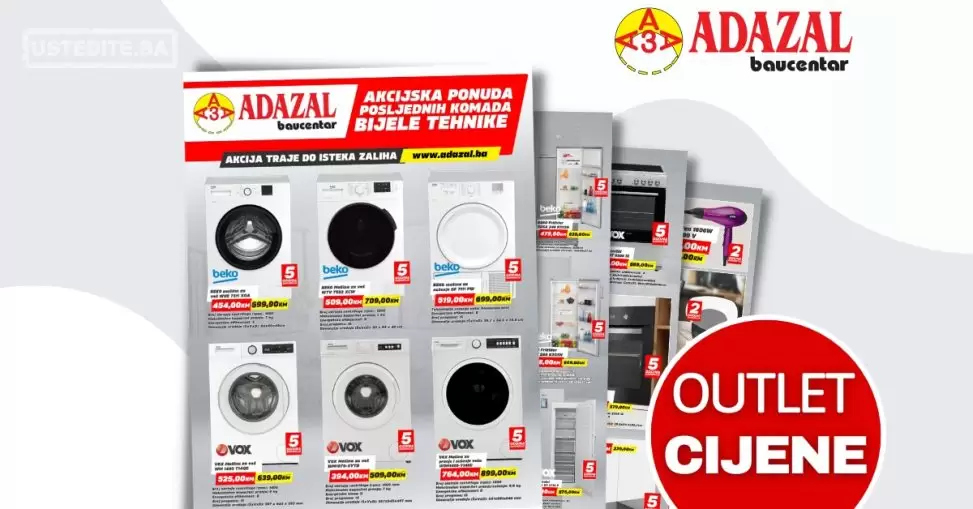 Adazal OUTLET ⇢ POSLJEDNJI KOMADI bijele tehnike