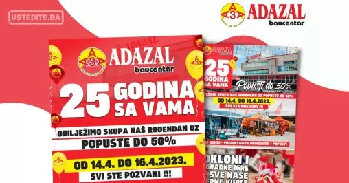 ADAZAL SLAVI ROĐENDAN ⇢ POPUSTI do čak 50%