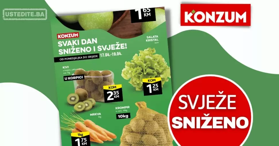 Konzum akcija SVJEŽA PONUDA 17-19.4.2023.