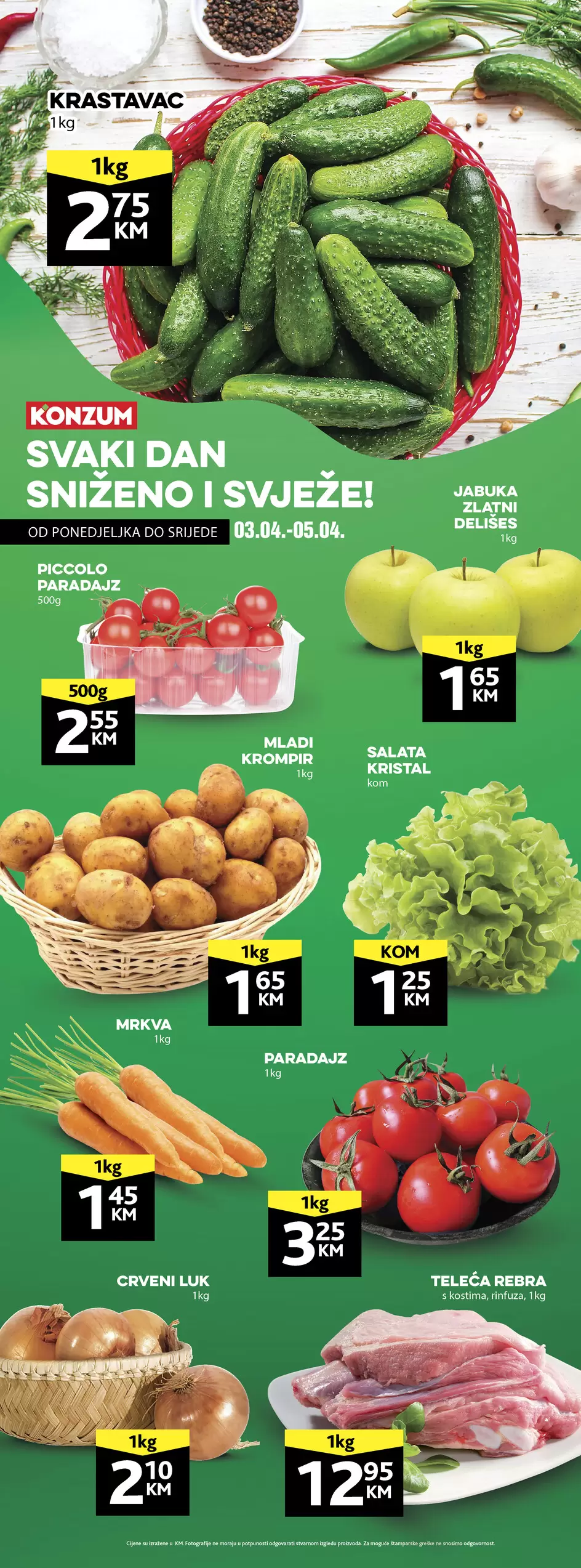Konzum akcija Svježa ponuda 3-5.4.2023.