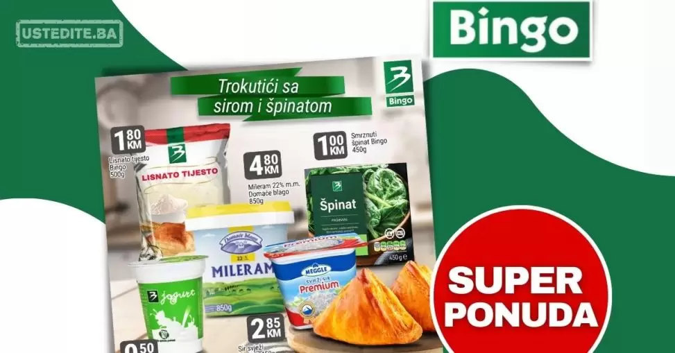 Bingo AKCIJA ⇢ Trokutići sa sirom