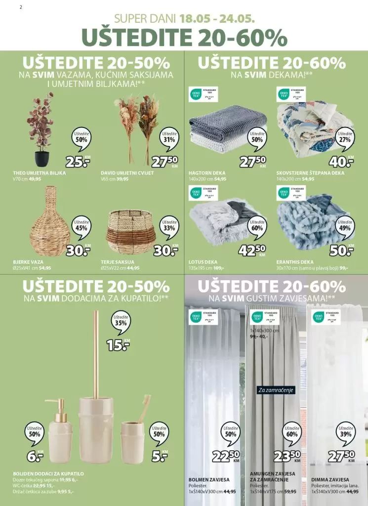 Jysk katalog SNIŽENJE DO 60% akcija 18-31.5.2023.