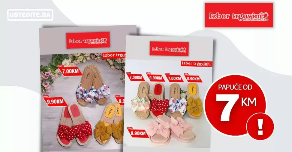 Izbor trgovine PAPUČE već od 7 KM