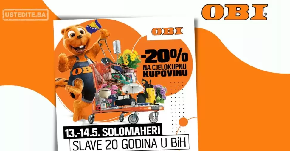 OBI 20% popusta za 20 godina