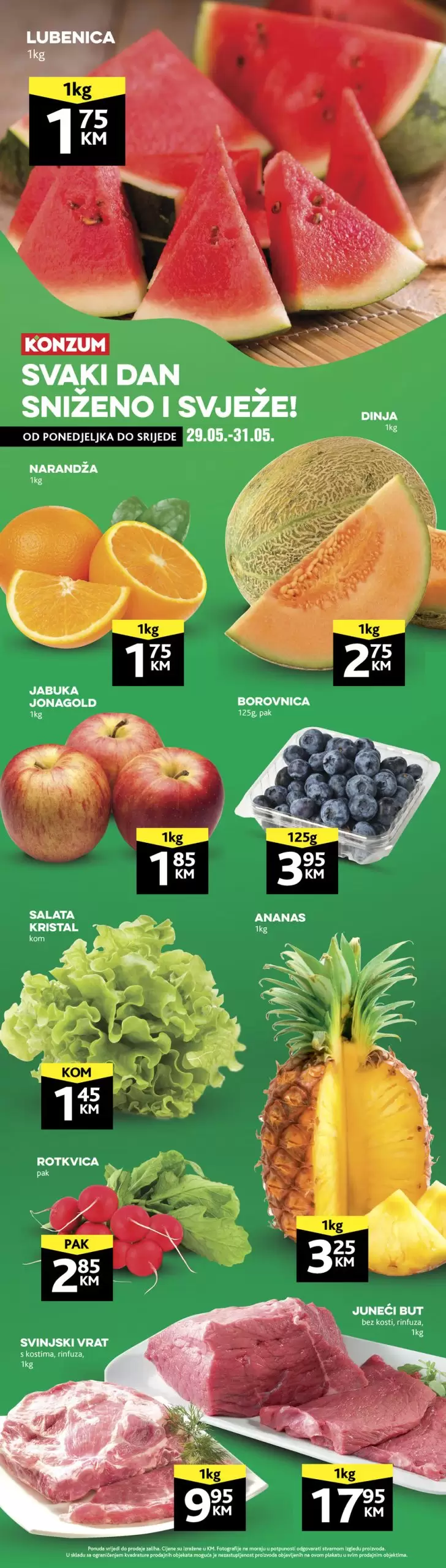Konzum akcija SVJEŽ PONUDA 29-31.5.2023. 
