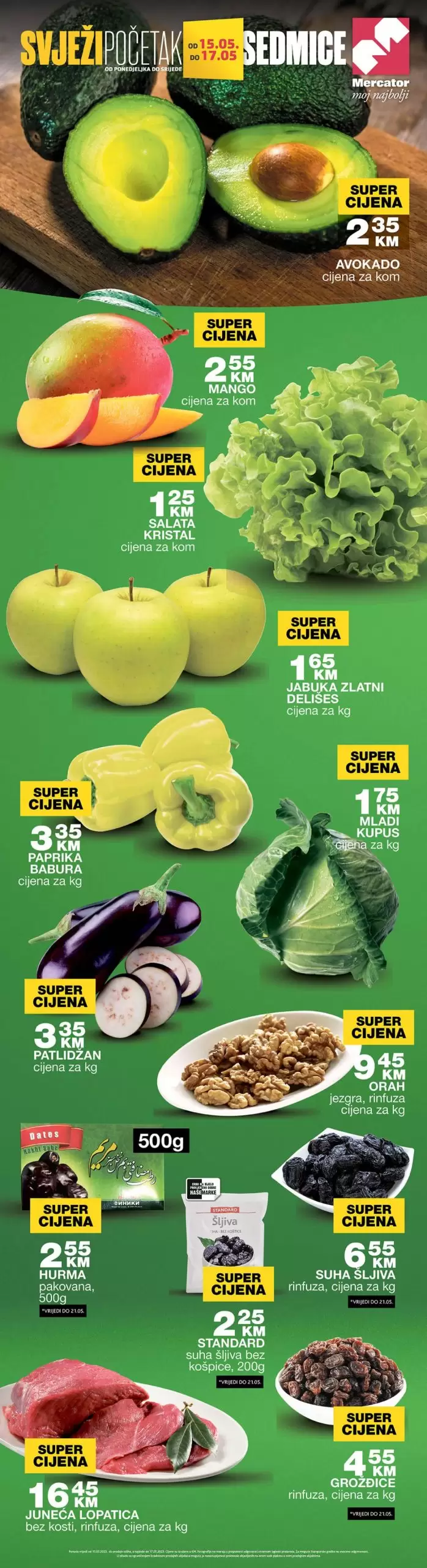 Mercator akcija SVJEŽA PONUDA 15-17.5.2023. 
