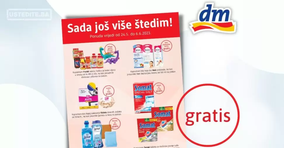 ⇢ dm GRATIS 1+1 ⇢ dm GRATIS 2+1 Sada još više štedim ~ akcija do 6.6.2023.