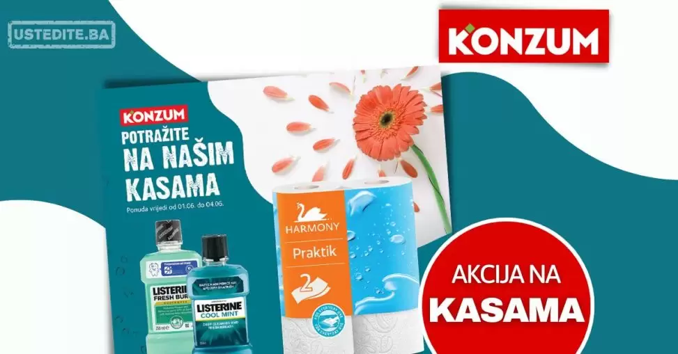 Konzum AKCIJA NA KASAMA 1-4.6.2023.