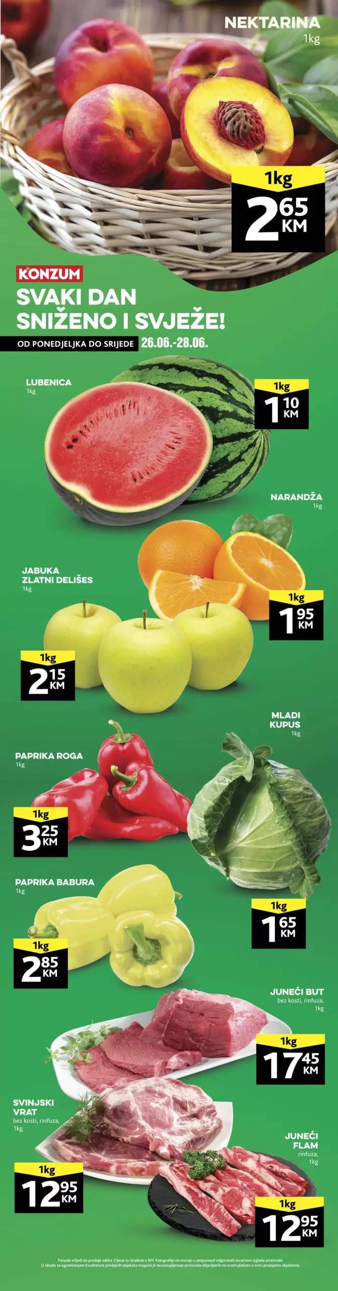 Konzum SVJEŽA PONUDA 26-28.6.2023.