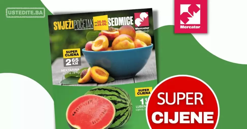 Mercator akcija SVJEŽA PONUDA 26-28.6.2023.