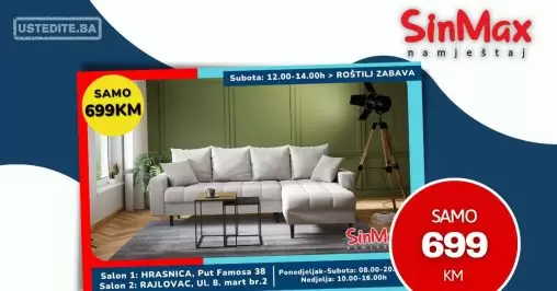 Sinmax namještaj ŠOKANTNO NISKE CIJENE