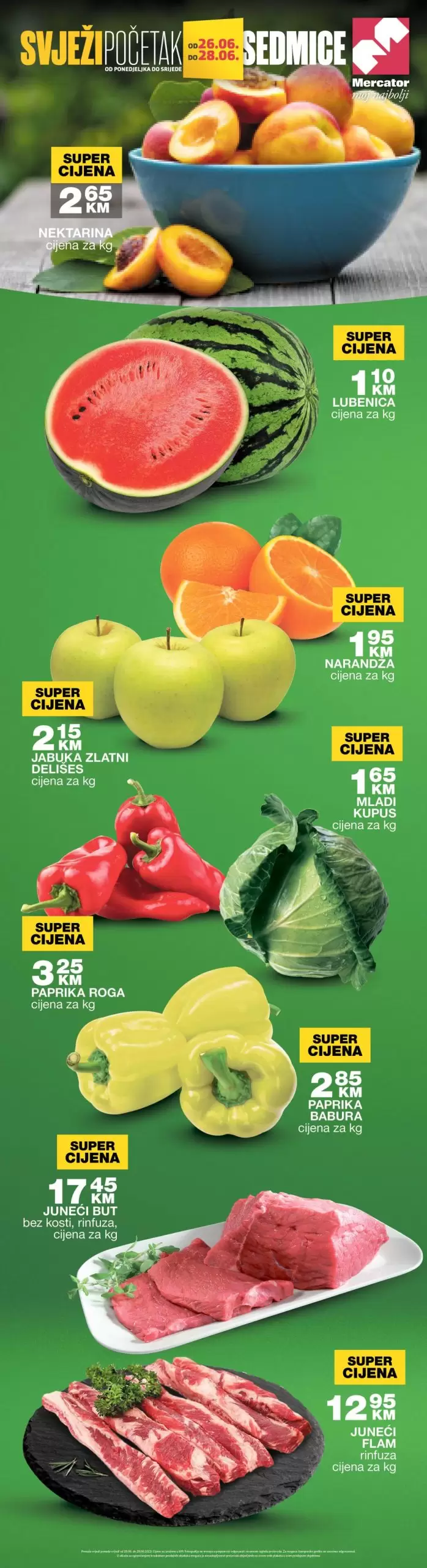 Mercator akcija SVJEŽA PONUDA 26-28.6.2023. 