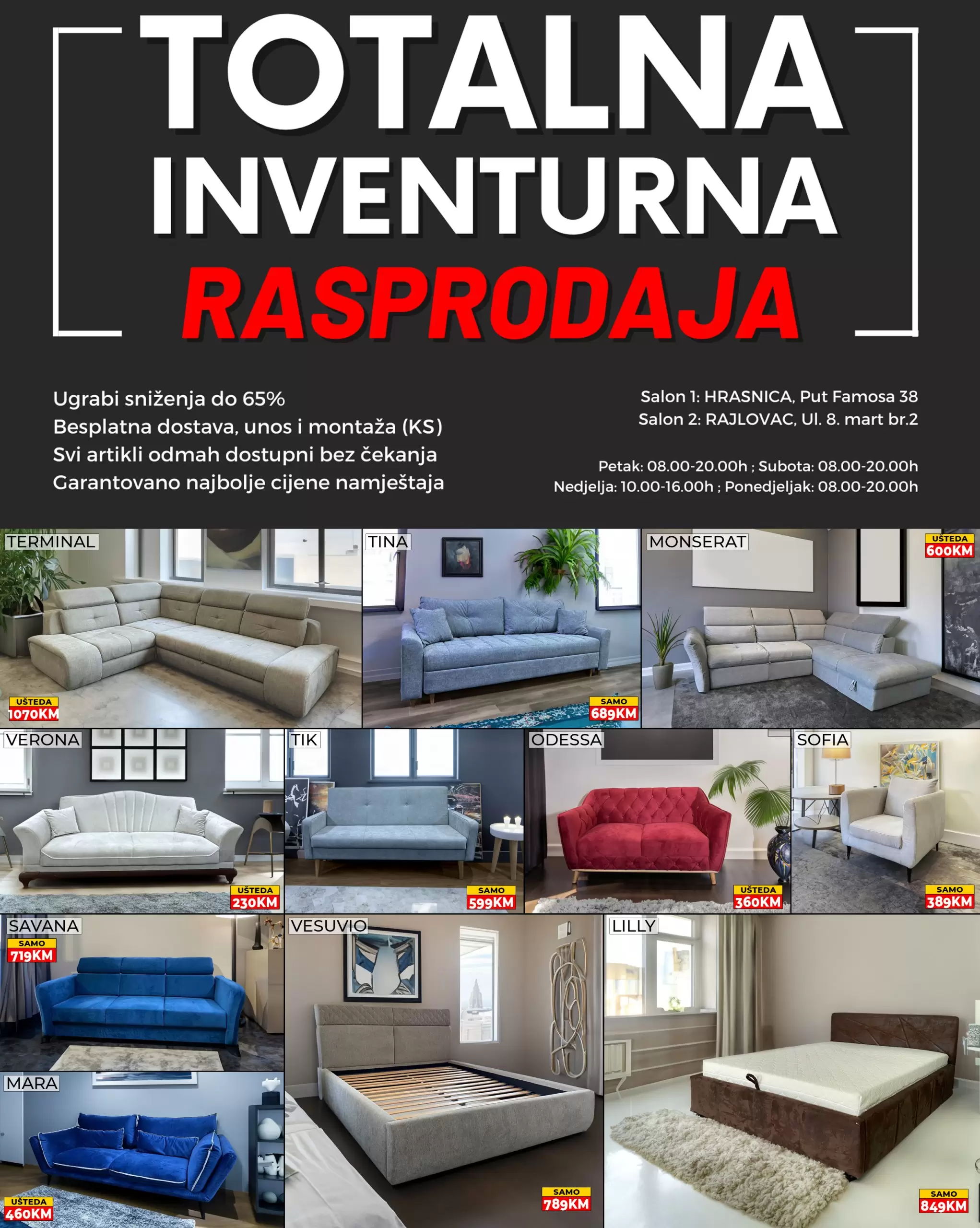 Sinmax namještaj ⇢Totalna inventurna RASPRODAJA