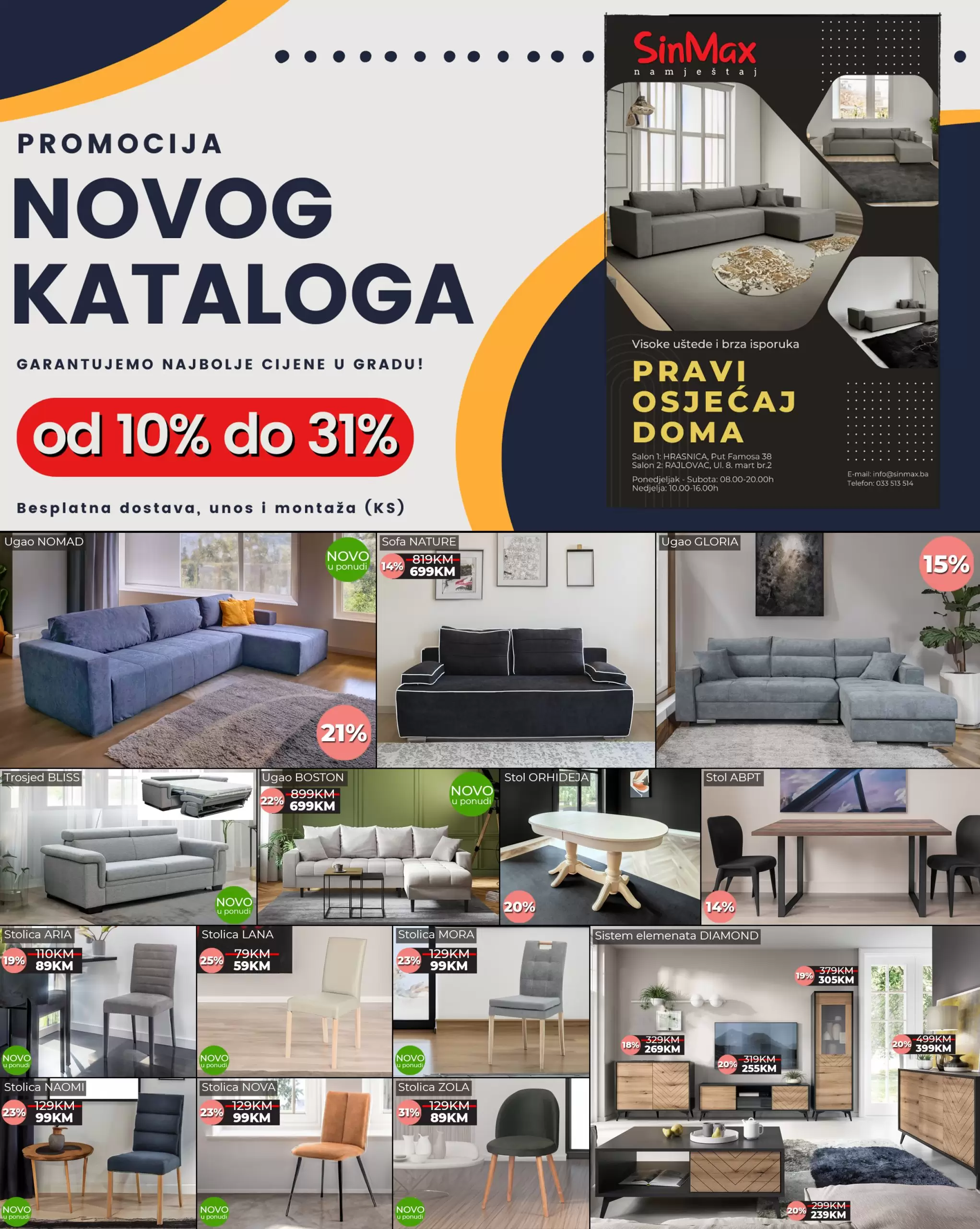 SinMax namještaj SENZACIONALNA SNIŽENJA