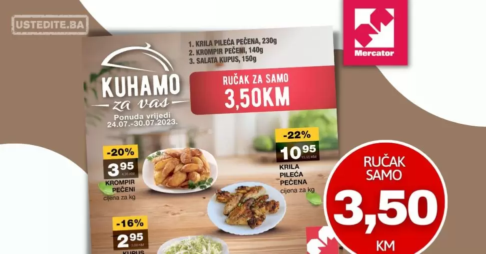 Mercator akcija RUČAK ZA SAMO 3,50 KM