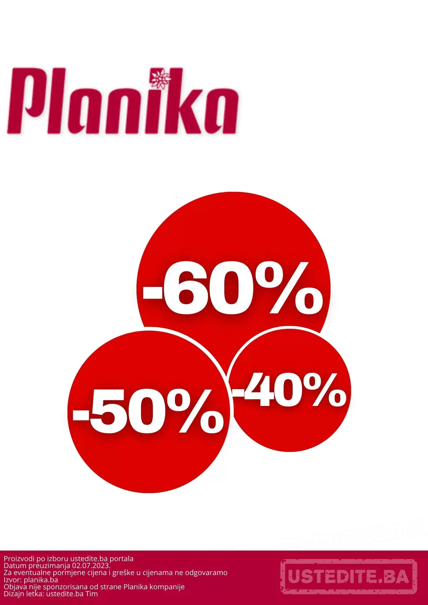 Planika SNIŽENJE 40%, 50%, 60%