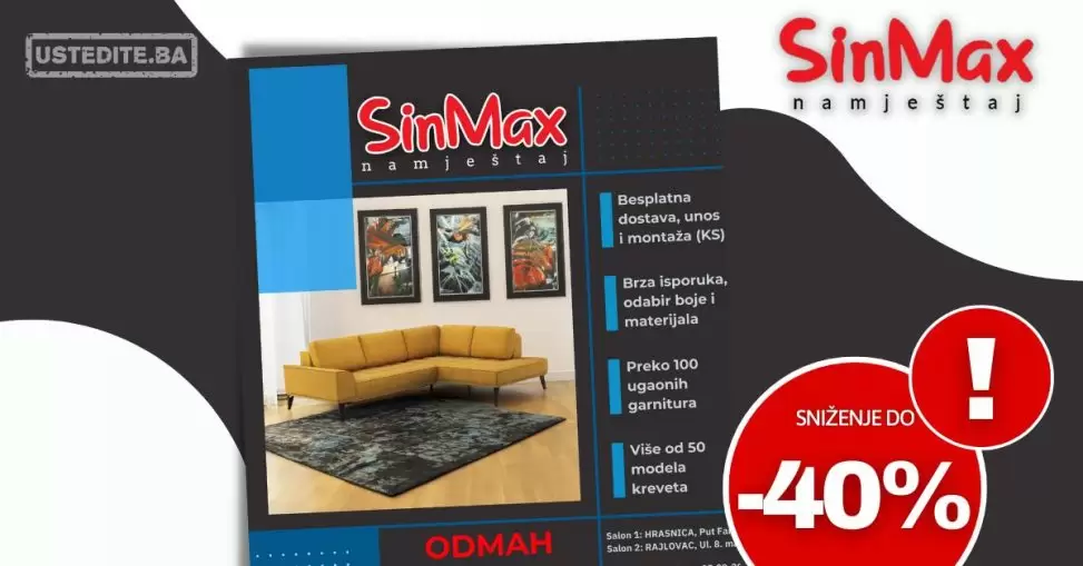 Sinmax namještaj SNIŽENJE do 45%