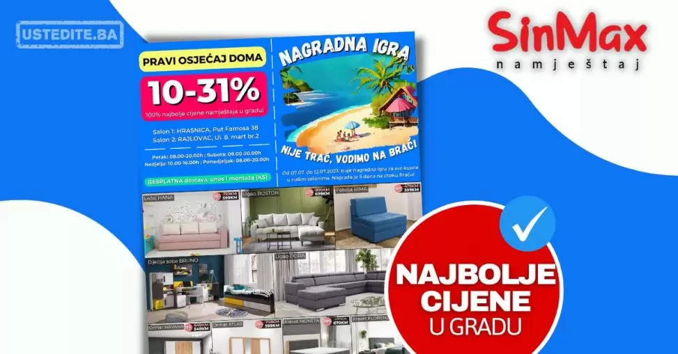 Sinmax namještaj - NAGRADNA IGRA