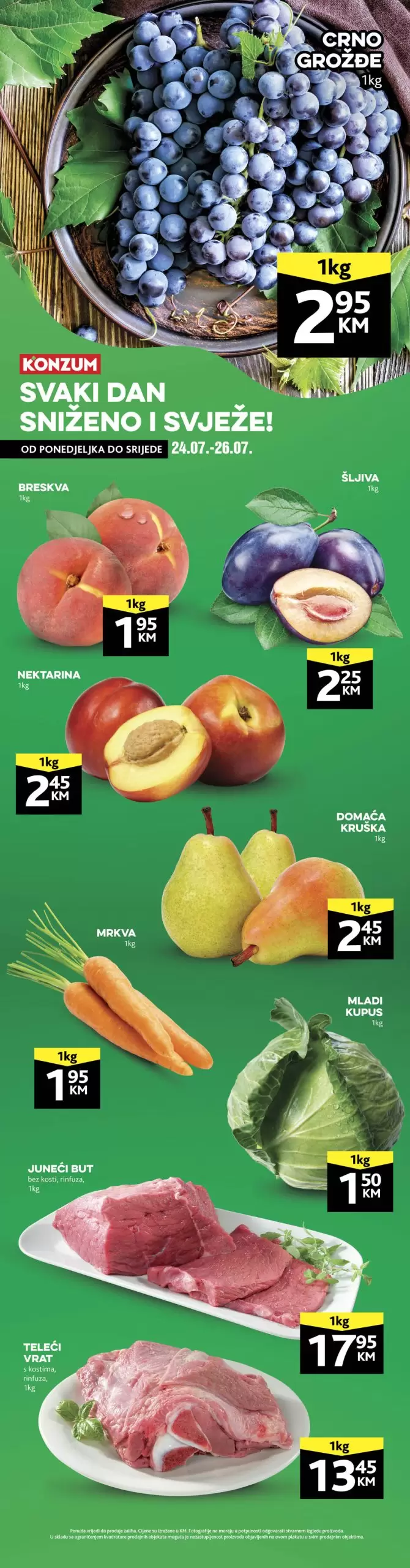 Konzum akcija SVJEŽA PONUDA 24-26.7.2023. 