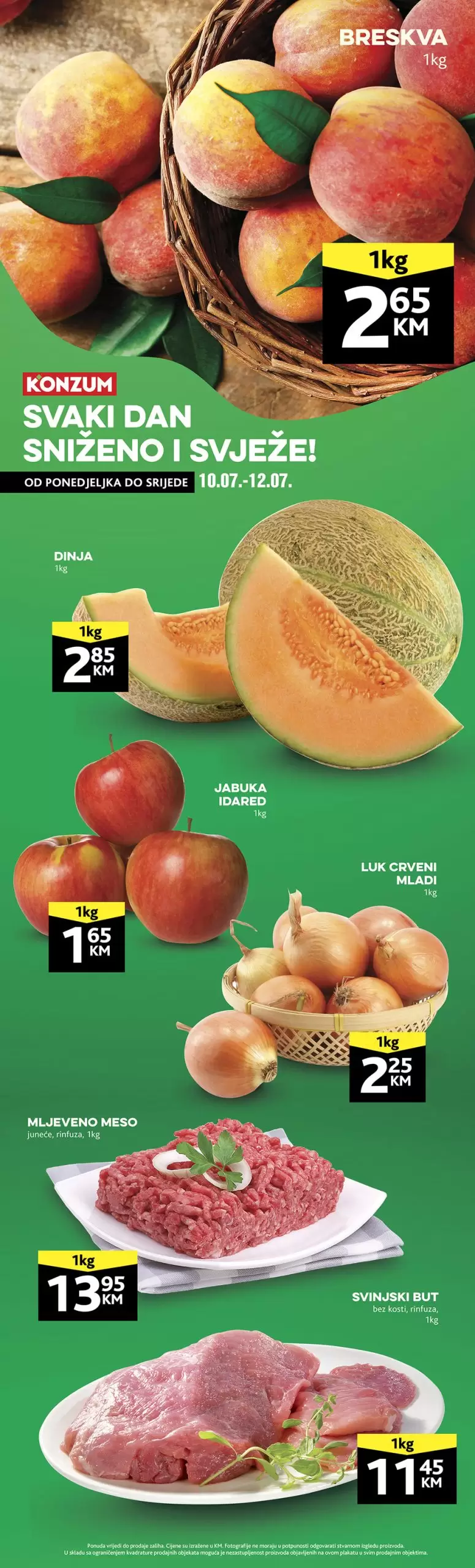 Konzum akcija SVJEŽA PONUDA 10-12.7.2-23.