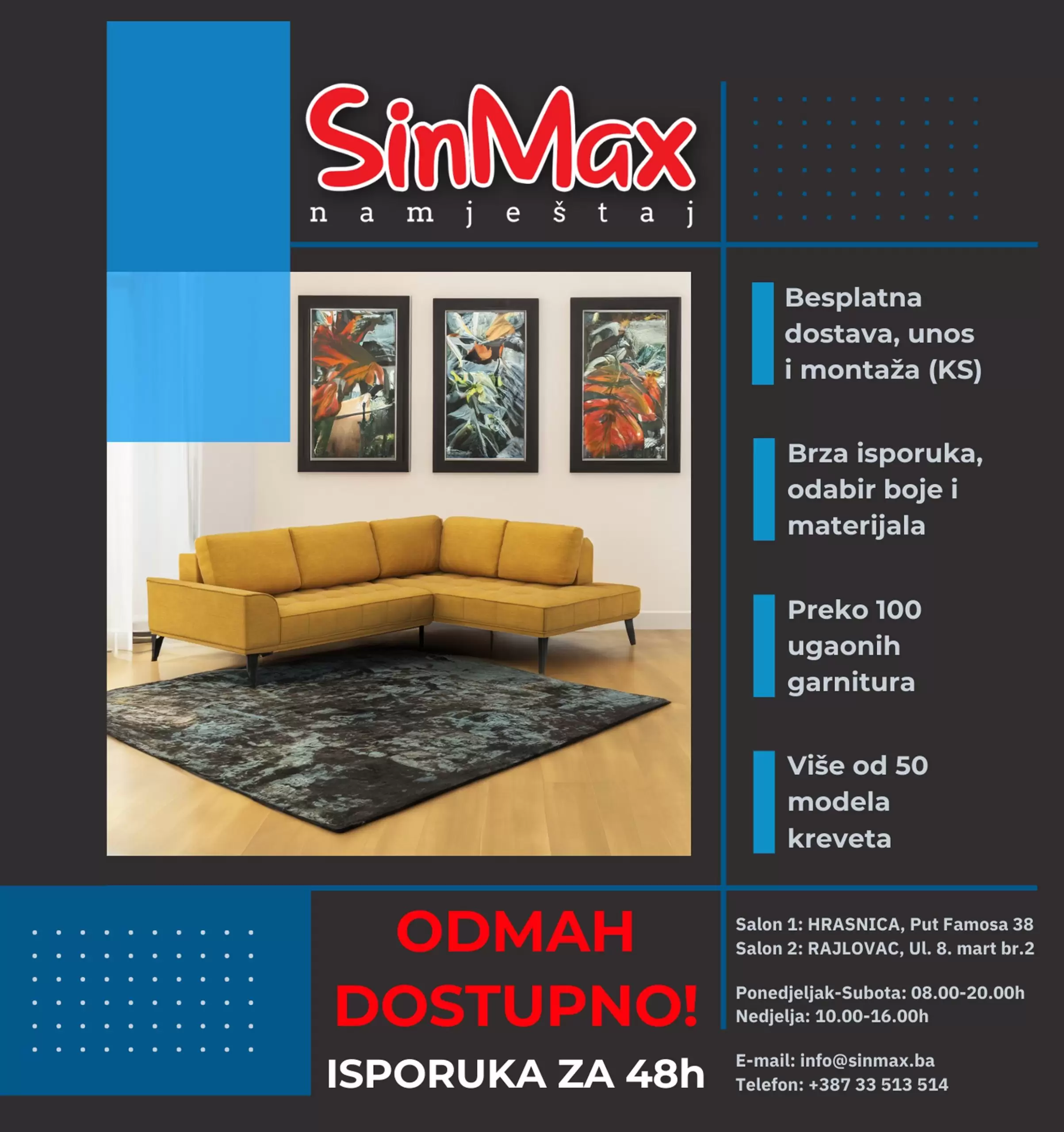 Sinmax namještaj SNIŽENJE do 45%