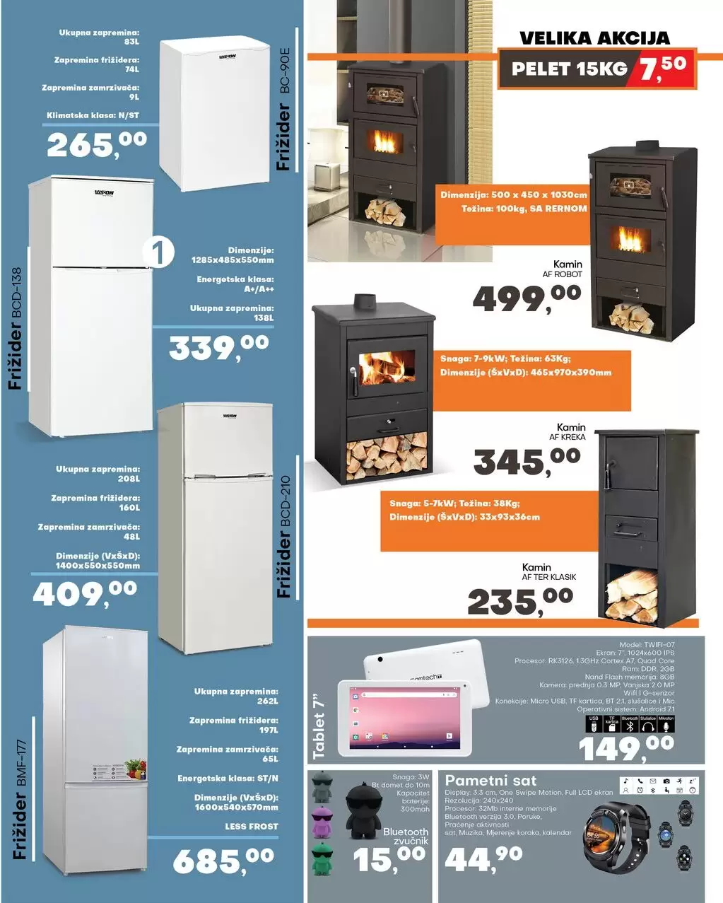 Robot akcija BIJELA TEHNIKA & KAMINI - akcija do 27.8.2023.