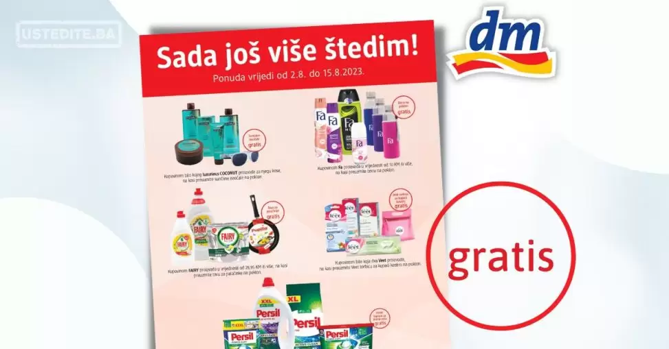 dm GRATIS ⇢Sada još više štedim akcija do 15.8.2023.