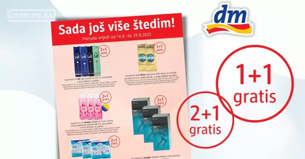 dm 1+1 gratis, 2+1 gratis
