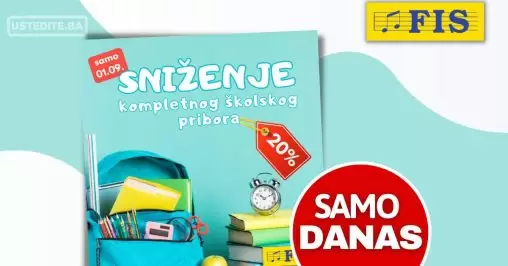 Fis SNIŽENJE ŠKOLSKOG PRIBORA - akcija vrijedi samo 1.9.2023.
