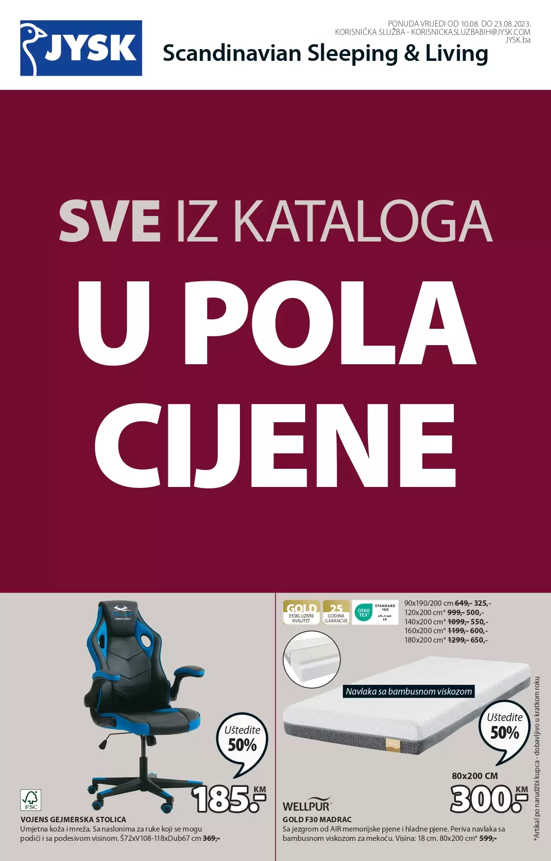 Jysk katalog SVE U POLA CIJENE 10-23.8.2023.