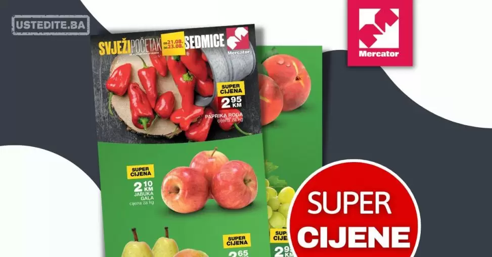 Mercator akcija SVJEŽA PONUDA 21-23.8.2023.