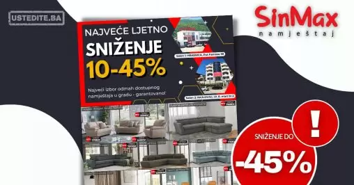 Sinmax namještaj ⇢ SNIŽENJE do 45%