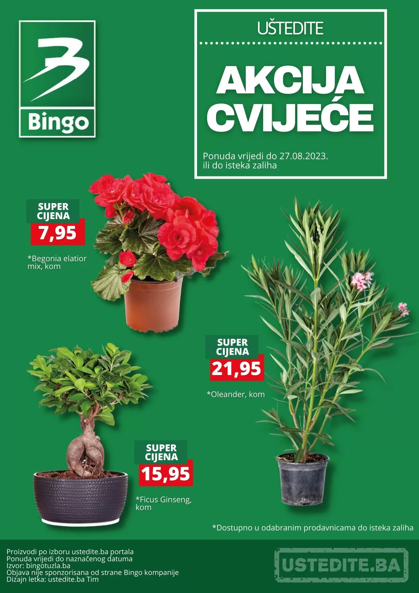Bingo AKCIJA CVIJEĆE - sniženje do 27.8.2023.