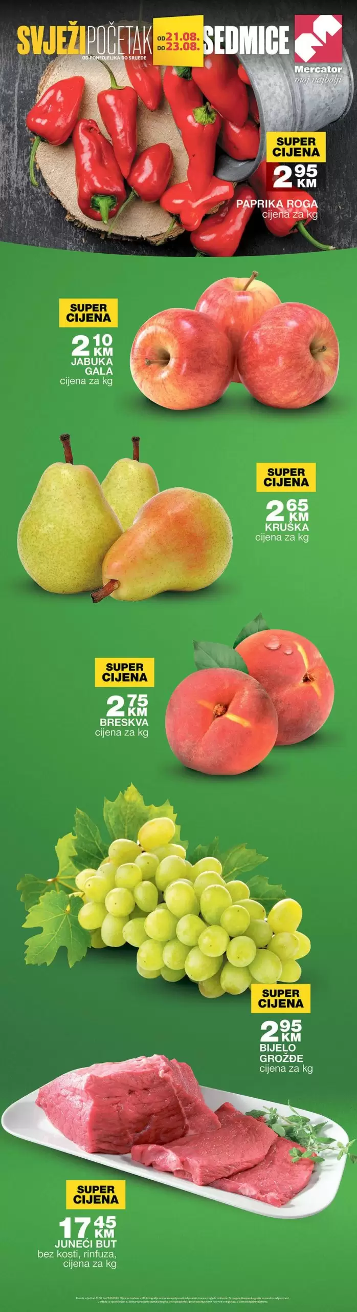 Mercator akcija SVJEŽA PONUDA 21-23.8.2023.