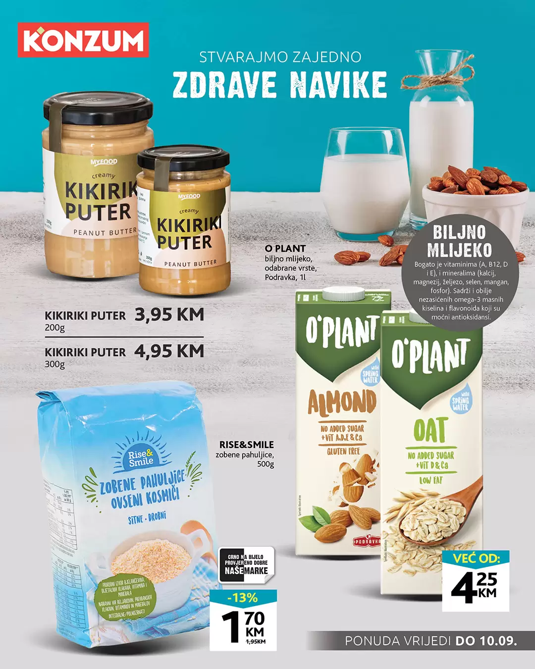 Konzum akcija ZDRAVE NAVIKE - sniženje do 10.9.2023.