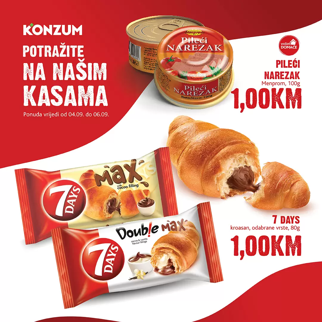 Konzum AKCIJA NA KASAMA 4-6.9.2023.