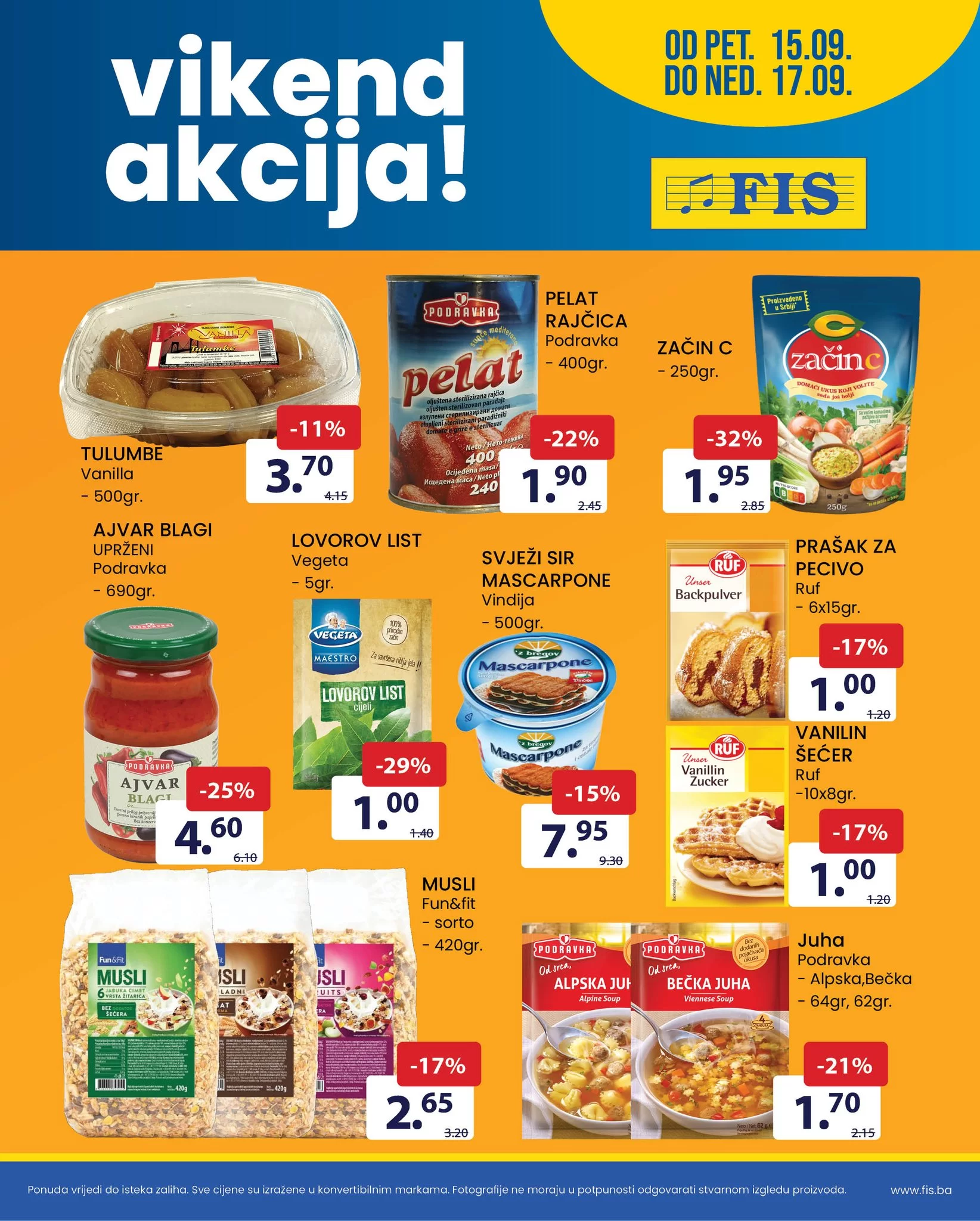 Fis vikend akcija PREHRANA 15-17.9.2023.