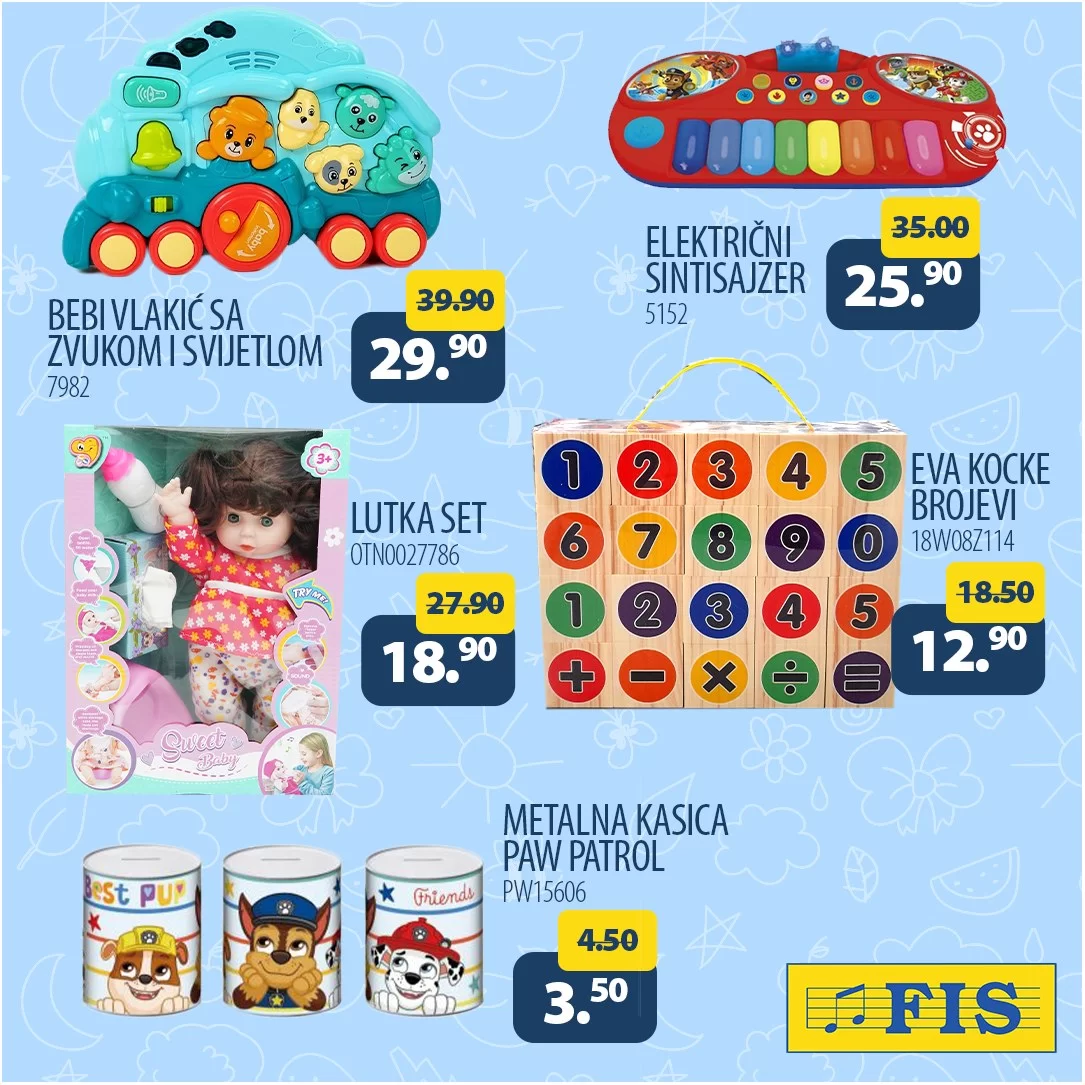 Fis super ponuda IGRAČKE & OPREMA ZA BEBE - akcija do 30.9.2023.