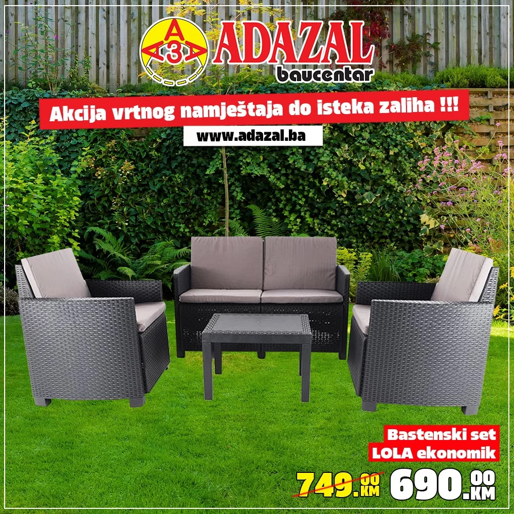 Adazal SEZONSKA RASPRODAJA vrtnog namještaja 