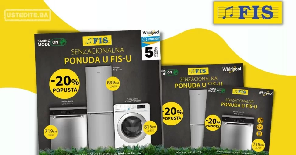 Fis SNIŽENJE TEHNIKE ⇢Whirlpool & Indesit 22.9-22.10.2023.